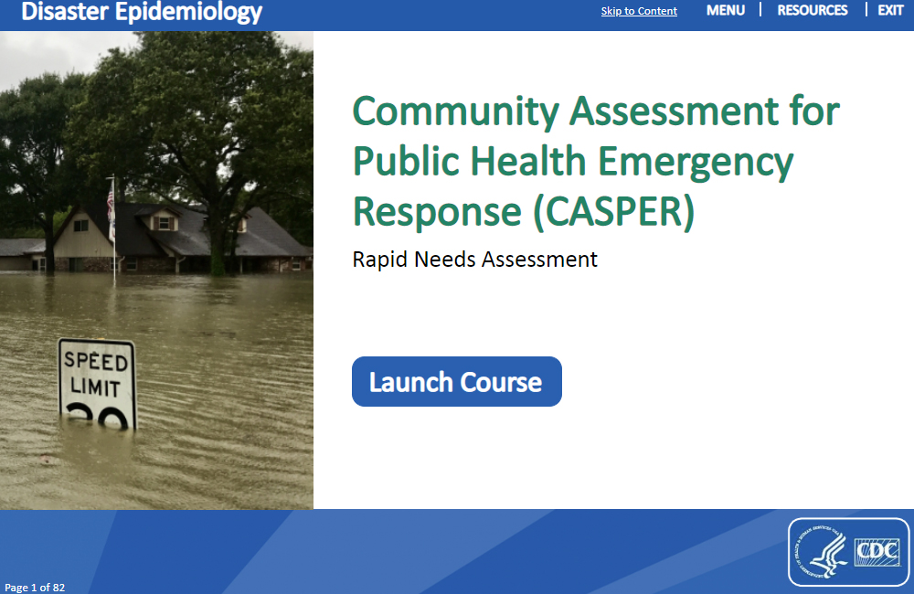 Topic 3: Community Assessment for Public Health Emergency Response (CASPER)