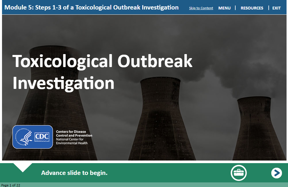 Module 5a - Steps 1-3 of a Toxicological Outbreak Investigation