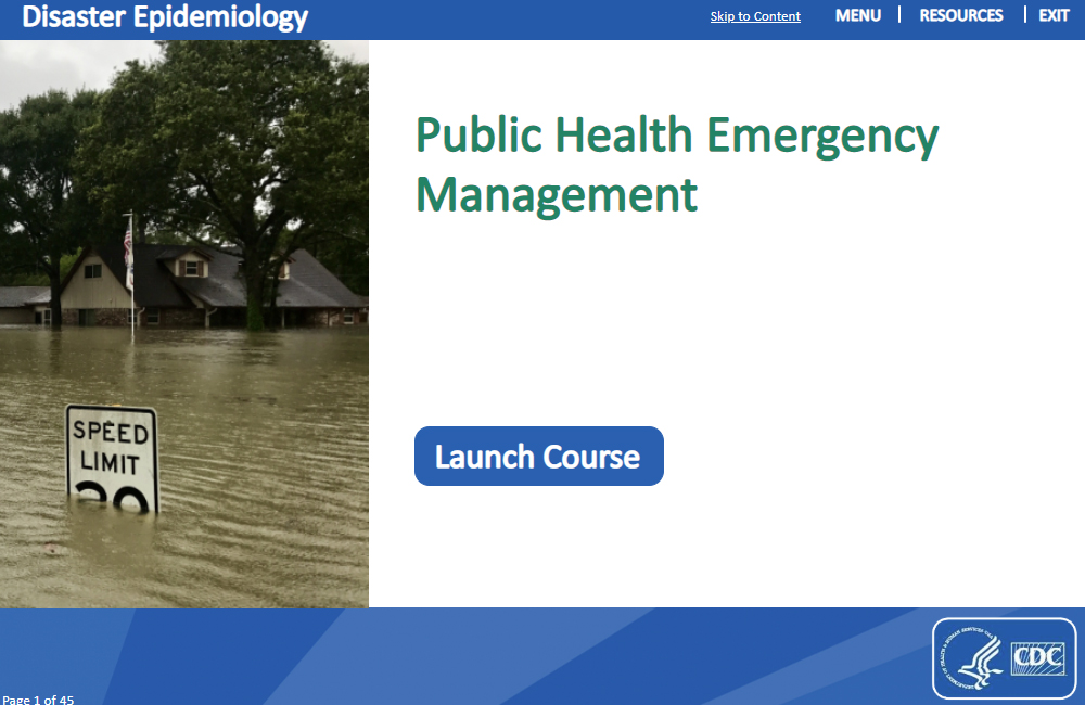Topic 2: Public Health Emergency Management