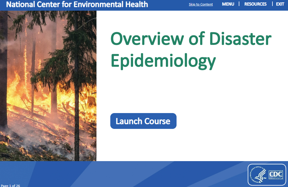 Topic 4a: Overview of Disaster Epidemiology